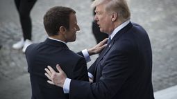 Los presidentes de Francia y EEUU, Emmanuel Macron y Donald Trump, durante la visita del mandatario estadounidense al país galo.