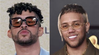 Los cantantes de música urbana Bad Bunny y Jhay Cortez.