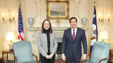 María Corina Machado, líder de Venezuela, y Marco Rubio, secretario de Estado en Washington en enero 2026&nbsp;