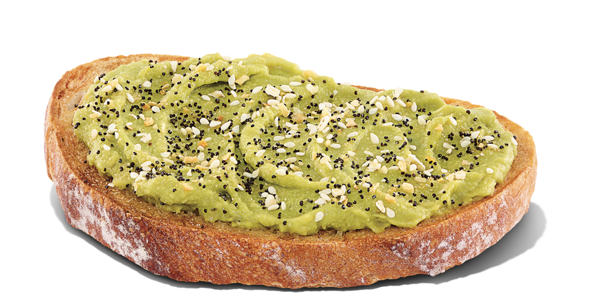La Dunkin’s Avocado Toast, incluye aguacate, sal marina, pimienta negra y zumo de limón rociado de borde a borde en el auténtico ‘Sourdough bread’ tostado de Dunkin.&nbsp;