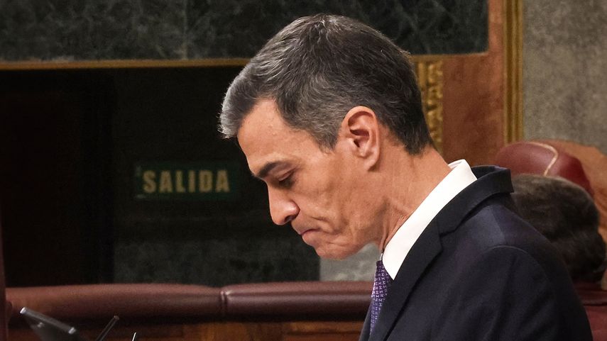 El presidente del Gobierno español, Pedro Sánchez, en el Congreso de los Diputados.