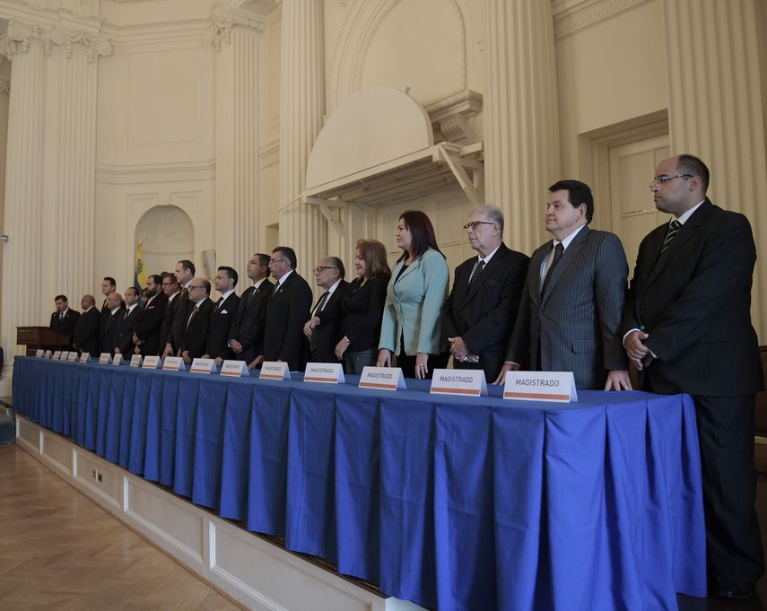 Los magistrados venezolanos participaron en la instalación del Tribunal Supremo opositor el pasado viernes 13 de octubre, en la sede de la Organización de los Estados Americanos (OEA), en Washington.