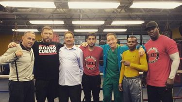 Pedro Luis Díaz (primero a la izquierda) ya trabaja con el equipo de Rigondeaux. INSTAGRAM 