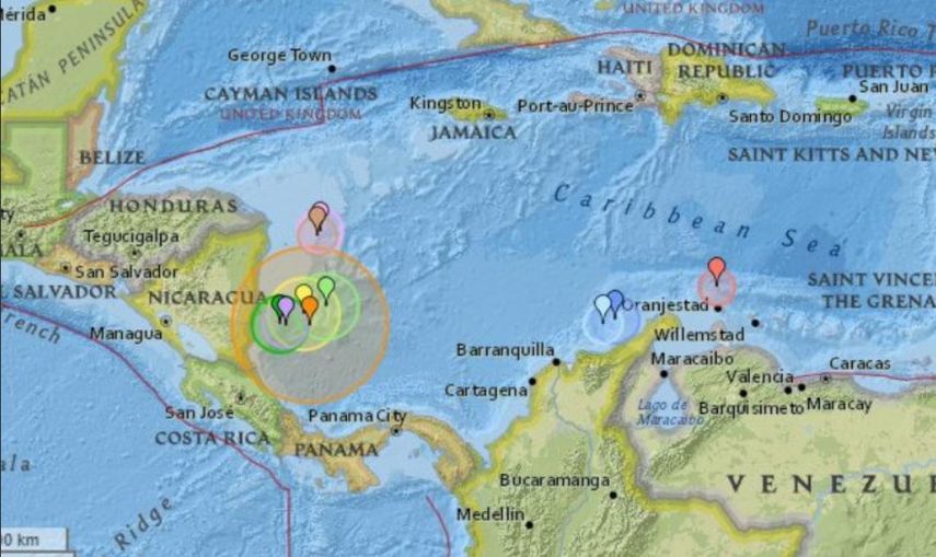 El sismo hizo que se activaran alertas de&nbsp;tsunami&nbsp;en las costas caribeñas de Honduras, México, Cuba, Belice, Nicaragua (Cayos Miskitos), Islas Caimán, Costa Rica, Haití, Puerto Rico, República Dominicana y Jamaica.