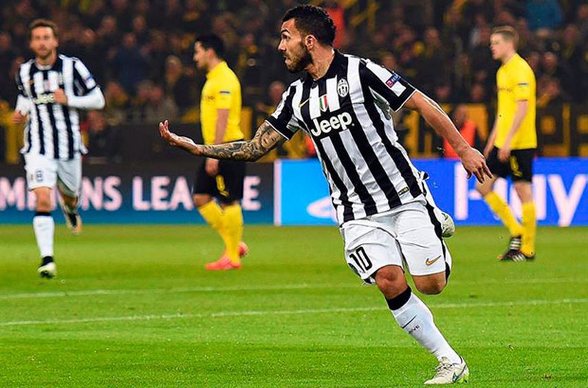 Carlos Tévez anotó uno de los dos goles de la Juventus (EFE)
