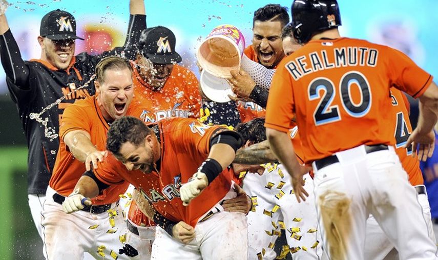 Martín Prado se bañó de gloria en las dos victorias del equipo en la serie contra los Mets . (Reuters)