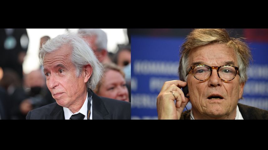 En este collage de imágenes: los cineastas franceses Jacques Doillon y Benoit Jacquot.