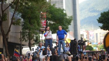 María Corina Machado, líder de la oposición venezolana, en la concentración del 9 de enero de 2025 en Caracas, Venezuela.
