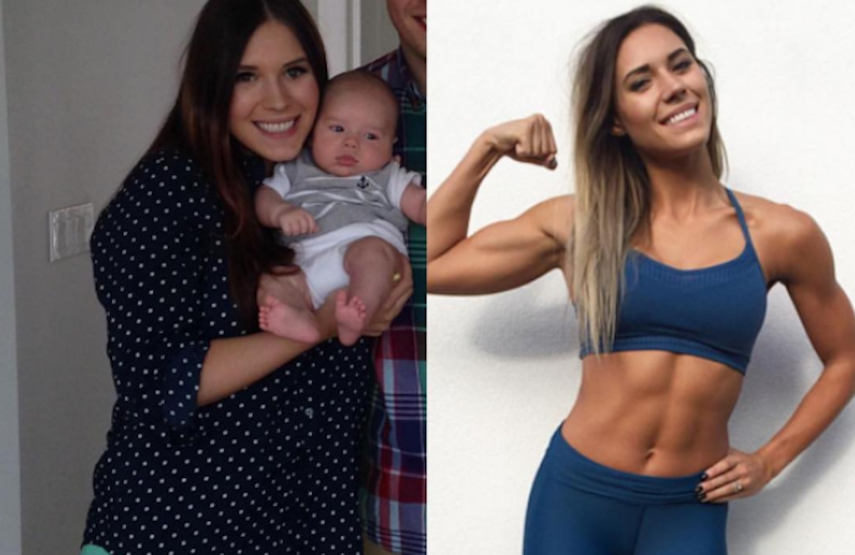 Imágen de un antes y después compartida por la bloguera australiana Kayla Itsines&nbsp;