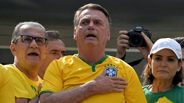 El expresidente de Brasil,  Jair Bolsonaro, en la emblemática Avenida Paulista de la megalópolis.