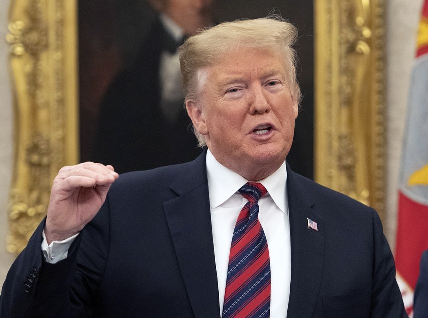 Donald Trump, presidente de los EEUU, habla desde la Oficina Oval de la Casa Blanca.