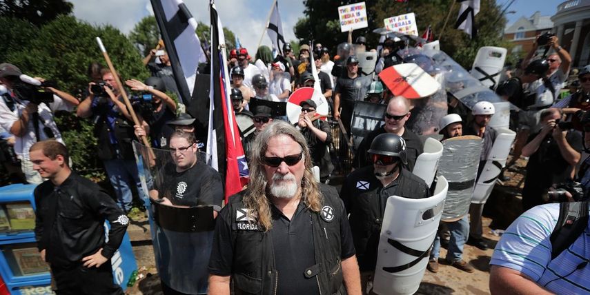 Supremacistas blancos en Charlottsville, Virginia.&nbsp;