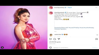 La actriz india Shilpa Shetty.