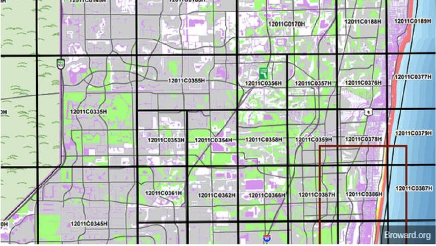 Algunas de las rutas marcadas en Broward.