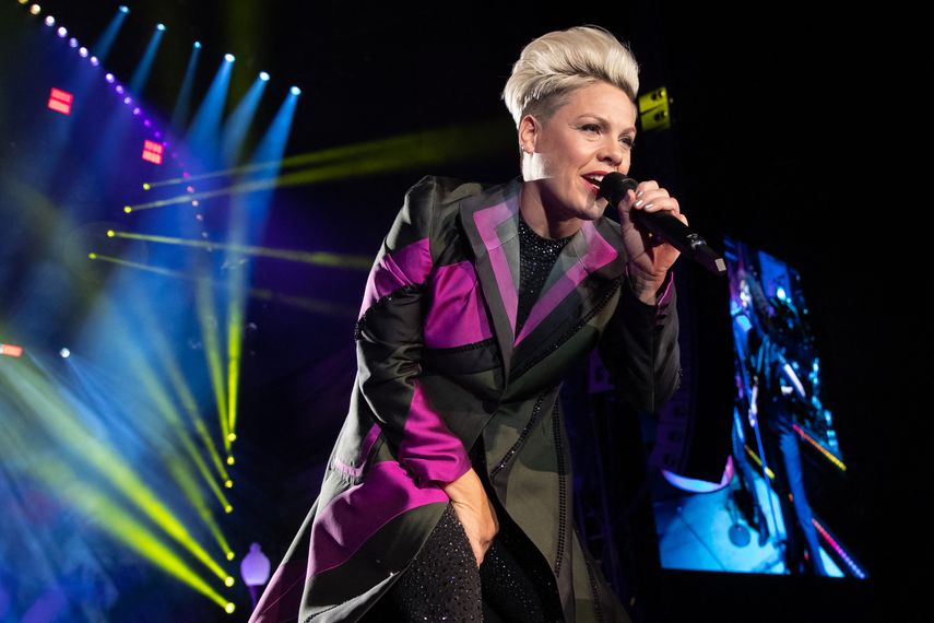 La cantante y compositora estadounidense Pink se presenta en el Gran Premio de F1 de Estados Unidos de 2019 en el Circuito de las Américas el 2 de noviembre de 2019 en Austin, Texas.&nbsp;