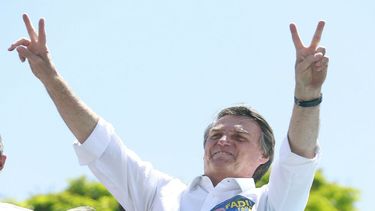 El candidato Jair Bolsonaro durante un acto político en Brasil.