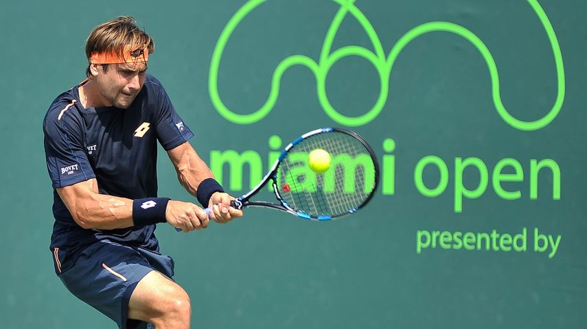 El español David Ferrer, durante un juego del Abierto de Tenis de Miami, en Key Biscayne, en marzo de 2017.