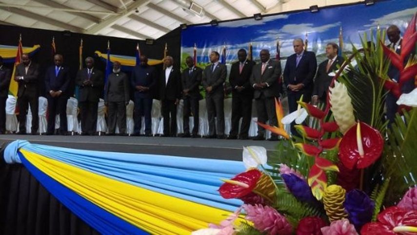 Representantes de los países miembros del CARICOM durante su 38&nbsp;cumbre.