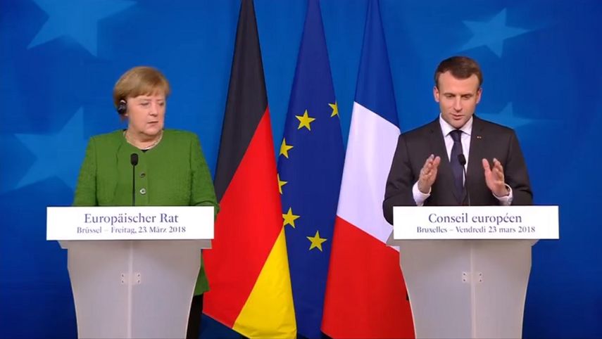 Macron se expresó así durante una rueda de prensa conjunta con la canciller de Alemania, Angela Merkel, al término de la cumbre de líderes de la Unión Europea celebrada en Bruselas.