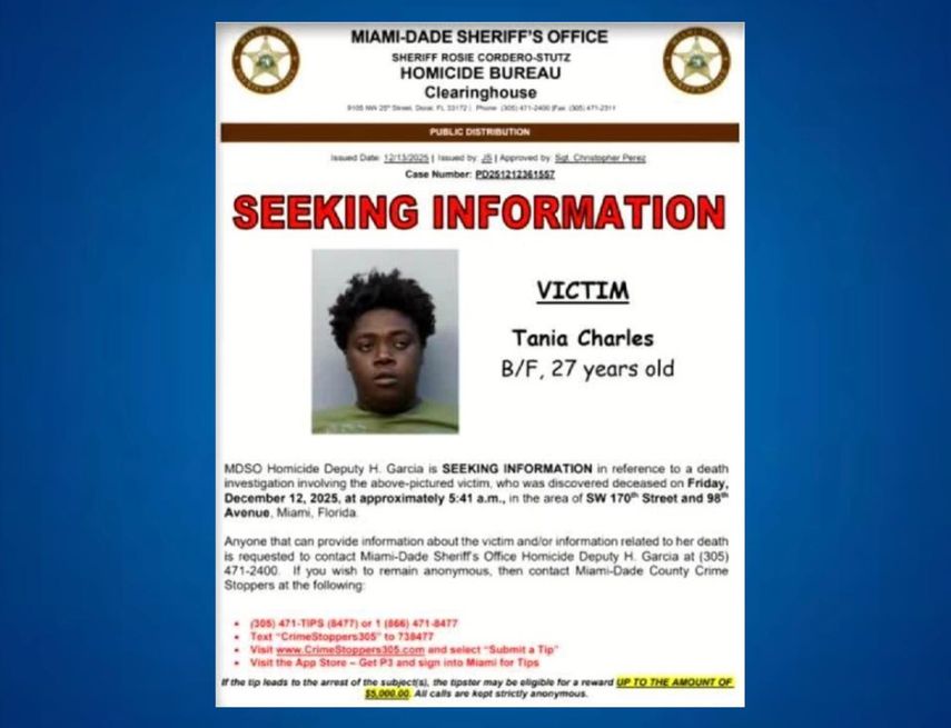 Tania Charles, de 27 años.