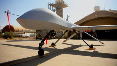 A U.S. MQ-4 Predator dron&nbsp; al norte de Iraq en 2007&nbsp;