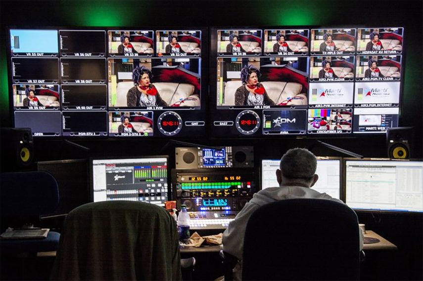 Vista parcial del centro de transmisión de TV Martí, en Miami.