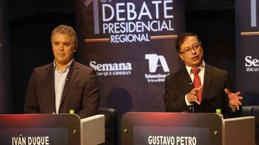Los candidatos presidenciales de Colombia, Iván Duque y Gustavo Petro.&nbsp;