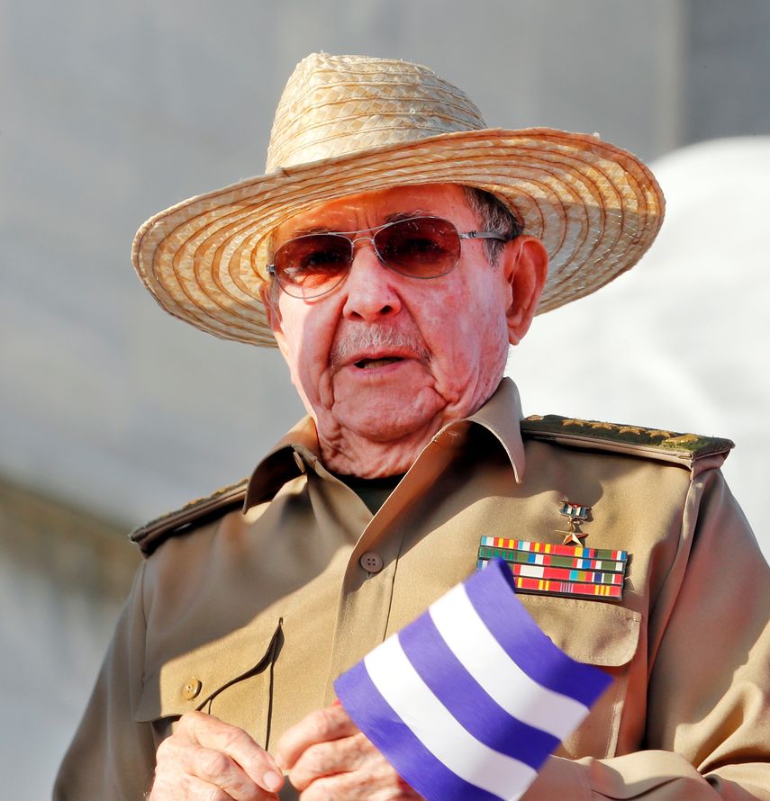 Raúl Castro, durante el desfile del 1ro de mayo.