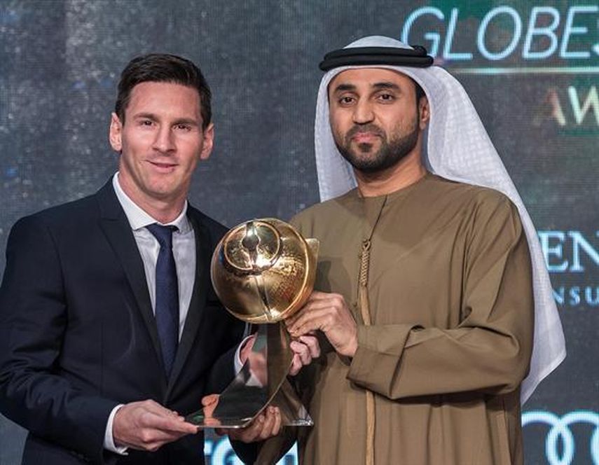 Messi fue reconocido en la décima entrega de los premios Globe Soccer Awards. (EFE)