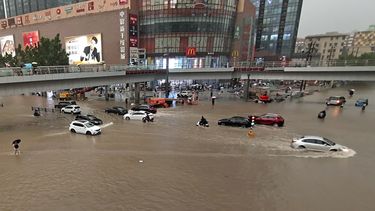 La escena de las inundaciones en Zhengzhou en China el 20 de julio del 2021. 