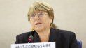 La Alta Comisionada de las Naciones Unidas para los Derechos Humanos, Michelle Bachelet, asiste a la apertura de la 42ª sesión del Consejo de Derechos Humanos en la sede europea de las Naciones Unidas en Ginebra, Suiza, el lunes 9 de septiembre de 2019. La Alta Comisionada de las Naciones Unidas para los Derechos Humanos, Michelle Bachelet, asiste a la apertura de la 42ª sesión del Consejo de Derechos Humanos en la sede europea de las Naciones Unidas en Ginebra, Suiza, el lunes 9 de septiembre de 2019.