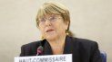 La Alta Comisionada de las Naciones Unidas para los Derechos Humanos, Michelle Bachelet, asiste a la apertura de la 42ª sesión del Consejo de Derechos Humanos en la sede europea de las Naciones Unidas en Ginebra, Suiza, el lunes 9 de septiembre de 2019. 