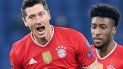 El delantero polaco del Bayern de Múnich, Robert Lewandowski, celebra tras abrir el marcador durante los octavos de final de la Liga de Campeones de la UEFA en el partido de ida de fútbol Lazio Roma vs Bayern Múnich el 23 de febrero de 2021 en el Estadio Olímpico de Roma. El delantero polaco del Bayern de Múnich, Robert Lewandowski, celebra tras abrir el marcador durante los octavos de final de la Liga de Campeones de la UEFA en el partido de ida de fútbol Lazio Roma vs Bayern Múnich el 23 de febrero de 2021 en el Estadio Olímpico de Roma.