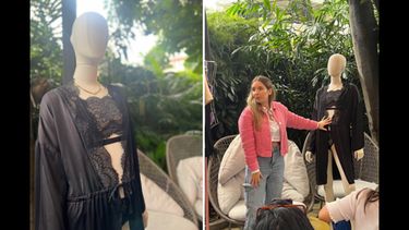 La venezolana Claudia Sabater presenta su línea de lencería Bel a los medios de comunicación.