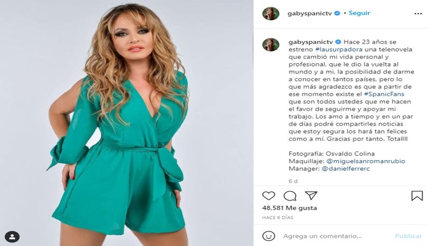 La actriz venezolana Gaby Spanic.&nbsp;