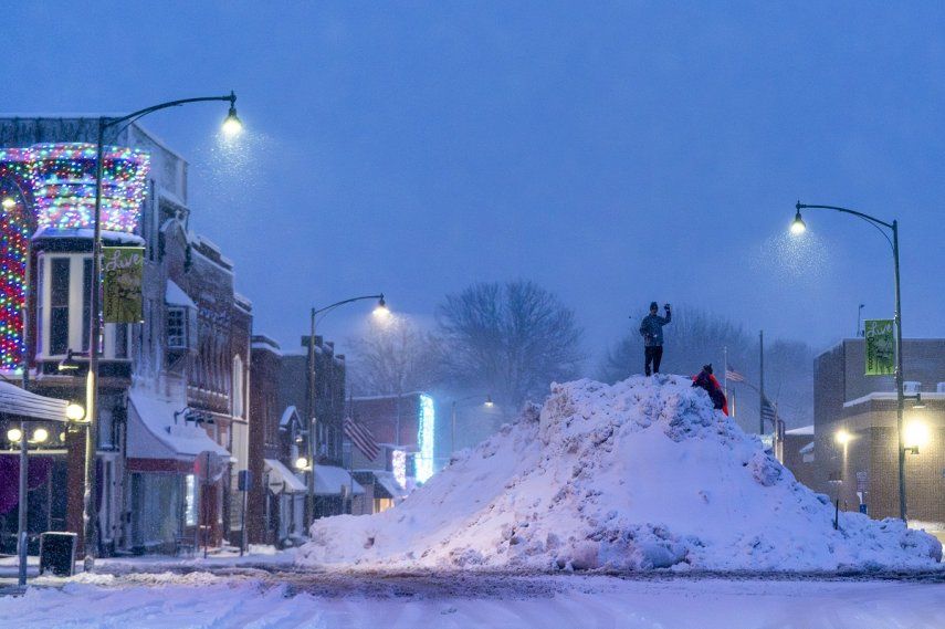 La escena en medio de la tormenta invernal en Oskaloosa, Iowa, el 9 de enero de 2024.&nbsp;