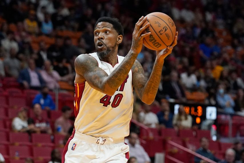 Udonis Haslem, del Heat de Miami, en duelo ante los Kings de Sacramento, el 28 de marzo de 2022, en Miami.&nbsp;