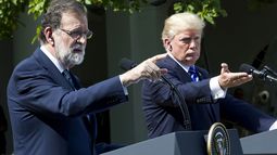 Mariano Rajoy y Donald Trump en la Casa Blanca el 26SEP17.&nbsp;