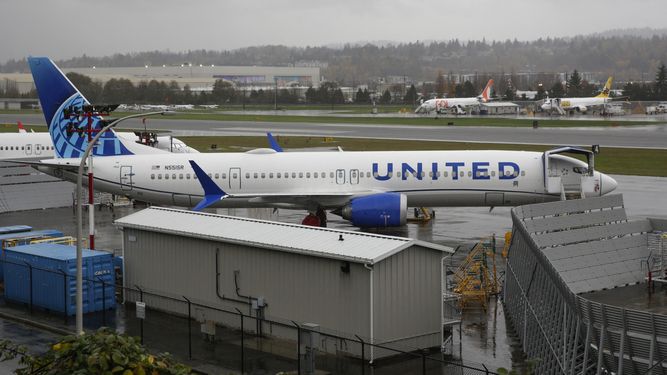 Un avión Boeing MAX de la compañía United Airlines.