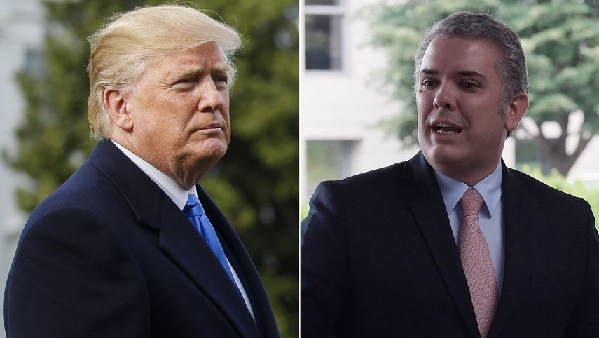 Donald Trump (izq.), presidente de EEUU, e Iván Duque, presidente de Colombia.