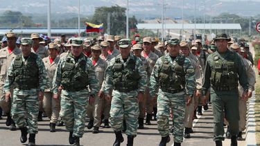 La Fuerza Armada Nacional Bolivariana (FANB) realizó este martes un ejercicio cívico-militar en el paso fronterizo de Tienditas&nbsp;