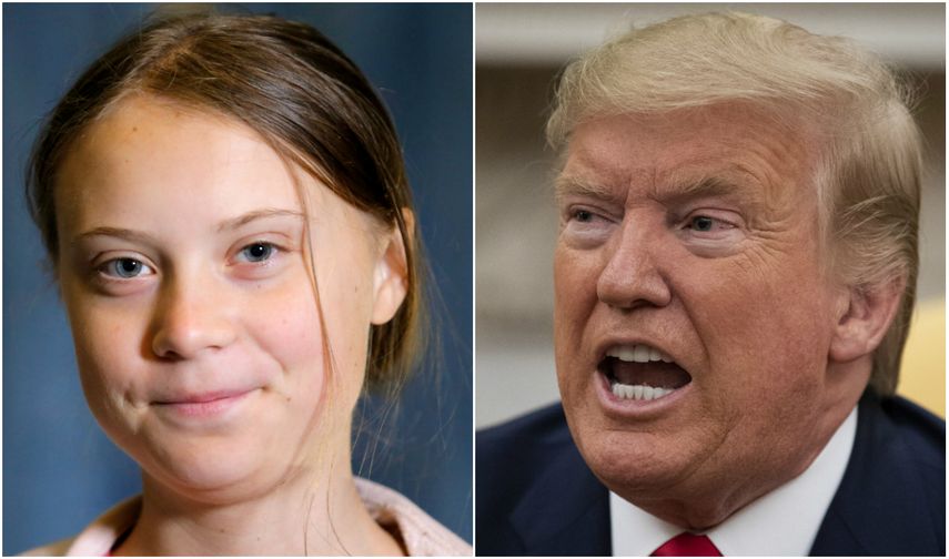 La activista del clima&nbsp;Greta Thunberg&nbsp;y el presidente de EEUU, Donald Trump.&nbsp;