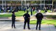 La presencia policial cerca de la Lakewood Church en Houston, Texas, el 11 de febrero de 2024.