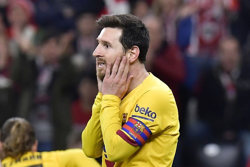 El delantero argentino del Barcelona Lionel Messi durante el partido contra el Athletic Bilbao por la Copa del Rey, el jueves 6 de febrero de 2020, en Bilbao.