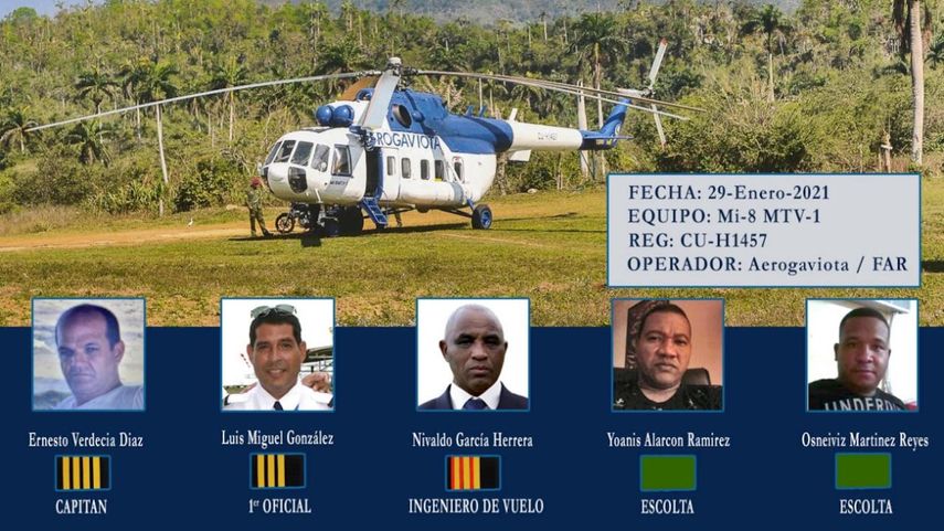 Fallecidos en el accidente de un helicóptero militar en Cuba.&nbsp;