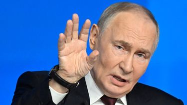 Vladimir Putin, presidente de Rusia, en su conferencia de prensa anual el 19 de diciembre 2025.