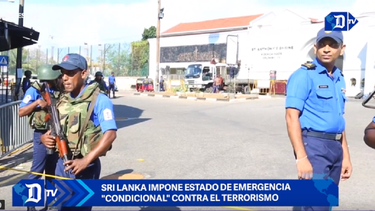 Policía de Sri Lanka custodio el lugar de los ataques.&nbsp;