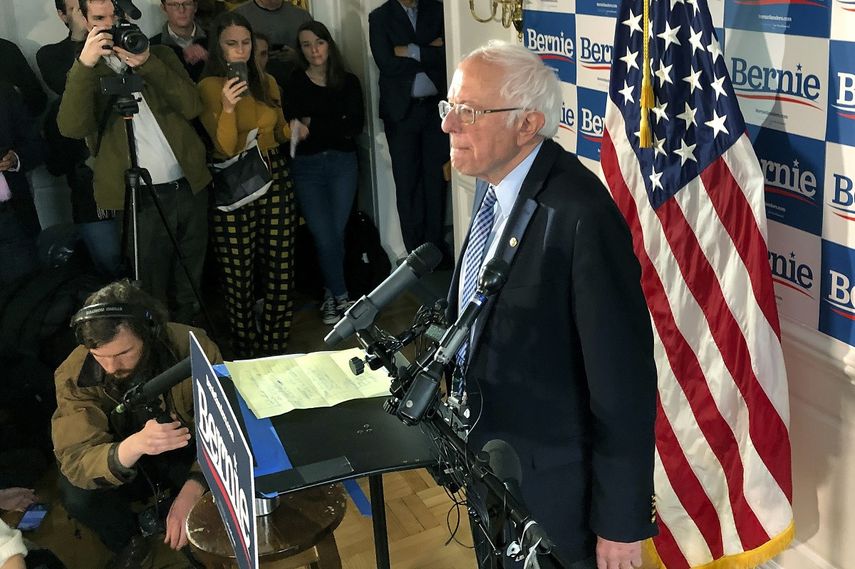 El precandidato dem&oacute;crata a la presidencia, el senador Bernie Sanders, habla durante una conferencia, el mi&eacute;rcoles 4 de marzo de 2020, en Burlington, Vermont.&nbsp;