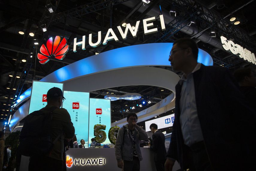 Imagen de una feria de tecnología en la que expone el gigante chino de comunicaciones Huawei.