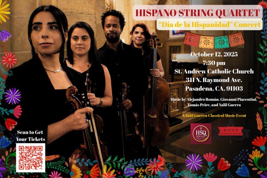 Cuarteto de Cuerdas No. 4 “Noches de España”, concierto del Hispano String Quartet en Los Ángeles.&nbsp;